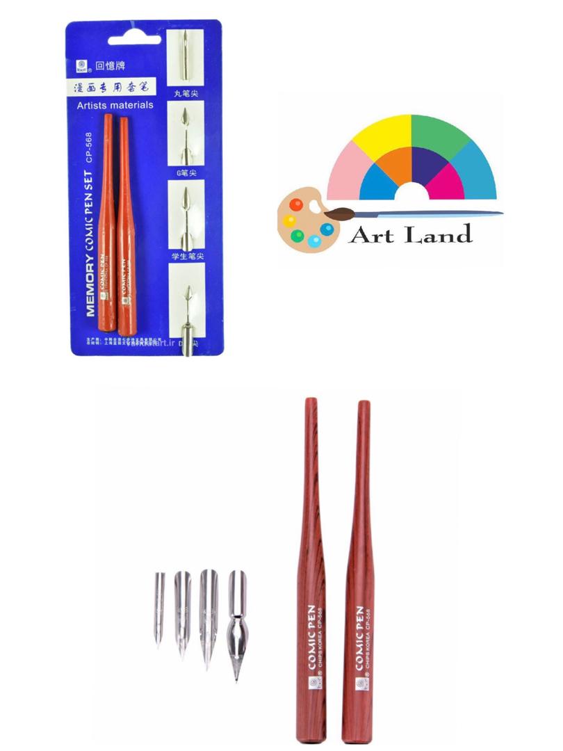 قلم فلزی مخصوص کالیگرافی با ۴ نوک مختلف مدل cp-568مشکی