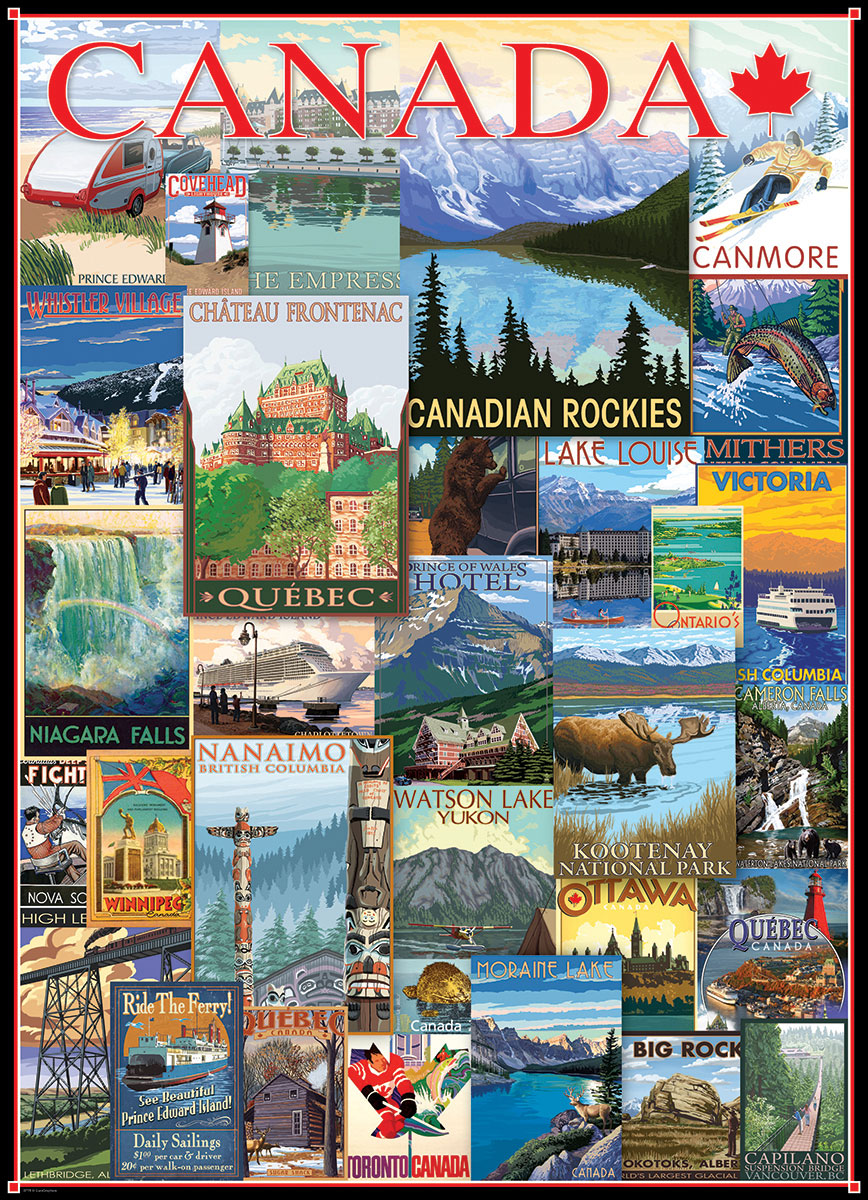 پازل ۱۰۰۰ تکه پوسترهای قدیمی سفر به کانادا کد0778