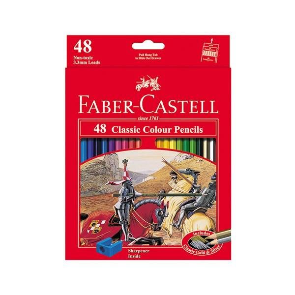 مداد رنگی 48 رنگ جعبه مقوایی تخت کلاسیک فابرکاستل