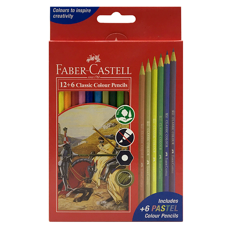 مداد رنگی 6+12 پاستلی فابر کاستل